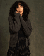 Grey English Knit Cardigan - Image 3