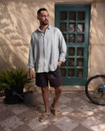 Grey Gabardine Shorts