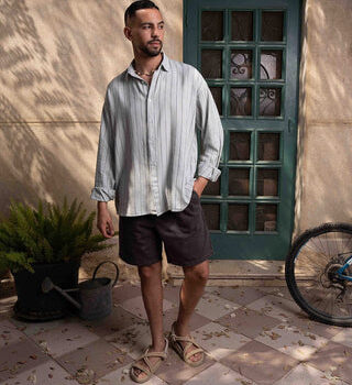 Grey Gabardine Shorts