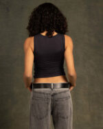 Grey Sleeveless Cropped Top - Image 2