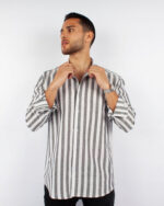 Grey Striped Linen Shirt