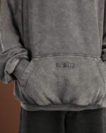 Grey Washed Balloon Fit Hoodie - Image 5