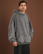 Grey Washed Balloon Fit Hoodie - Image 6