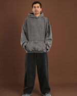 Grey Washed Balloon Fit Hoodie - Image 3