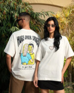 Hugs Over Drugs Printed Oversized Tee