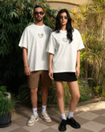Hugs Over Drugs Printed Oversized Tee - Image 2