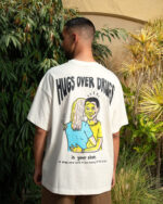 Hugs Over Drugs Printed Oversized Tee - Image 3