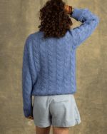 Jean Blue Cable Knit Sweater - Image 5
