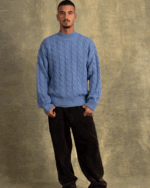 Jean Blue Cable Knit Sweater - Image 2