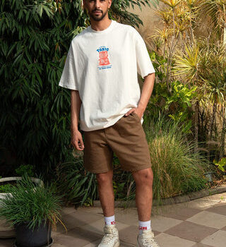 Khaki Gabardine Shorts