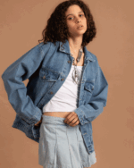 Light Blue Oversized Denim Jacket - Image 6
