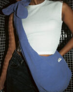 Lilac Corduroy Bow Bag - Image 3