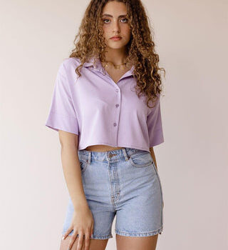 Lilac Cropped Shirt