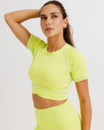 Lime Green Stitched Cropped T-shirts - Image 6