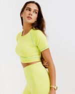 Lime Green Stitched Cropped T-shirts - Image 4