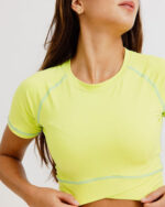 Lime Green Stitched Cropped T-shirts - Image 5