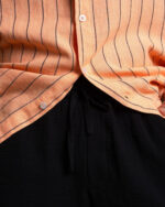 Male Black Crinkled Shorts - Image 3