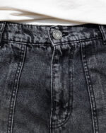Male Wide-leg Grey Washed Cargo Jeans - Image 4