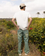 Male Wide-leg Yellow Tint Washed Jeans - Image 3