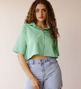 Mint Cropped Shirt