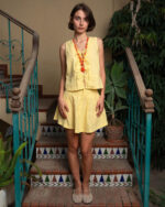 Mustard Yellow Linen Skirt - Image 2