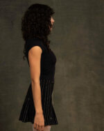 Navy Blue Half Sleeve Cropped Top - Image 2