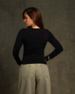 Navy Blue Long Sleeve Top - Image 2
