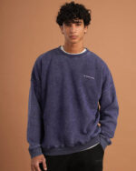 Navy Blue Washed Crewneck - Image 7