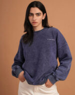 Navy Blue Washed Crewneck - Image 5