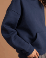 Navy Heavy Boxy Hoodie - Image 7
