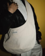 Off White Corduroy Bow Bag - Image 3