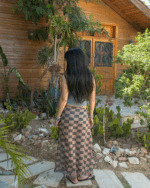 Olive Checks Maxi Flowy Wrap - Image 3