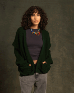 Olive English Knit Cardigan - Image 2
