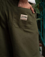 Olive Gabardine Shorts - Image 3
