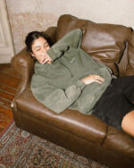 Olive Green Acid Washed Hoodie - Image 5