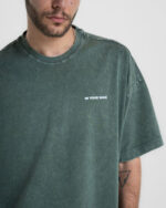 Olive Green Acid Washed Oversized Tee - Image 3