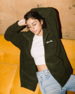 Olive Green Fleece Jacket - Image 4