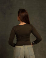 Olive Long Sleeve Top - Image 2
