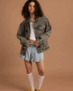Olive Oversized Denim Jacket - Image 2