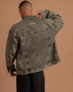 Olive Oversized Denim Jacket - Image 4