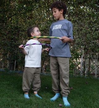 Olive Paneled Loose Kids Swants