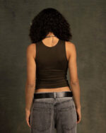 Olive Sleeveless Cropped Top - Image 2