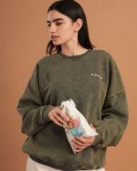 Olive Washed Crewneck - Image 5