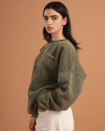 Olive Washed Crewneck - Image 6