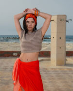 Orange Maxi Flowy Wrap - Image 2