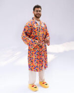 Orange Pixels Floppy Robe - Image 4