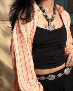 Orange Striped Linen Shirt - Image 3