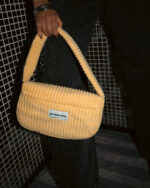 Pastel Yellow Corduroy Hand Bag - Image 3