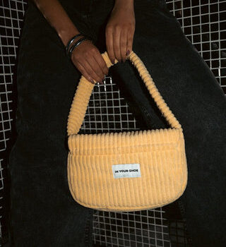 Pastel Yellow Corduroy Hand Bag