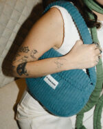 Petroleum Blue Corduroy Hand Bag - Image 2